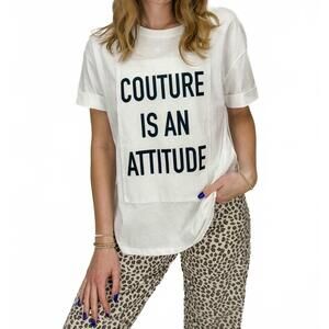 NEW ASTRID couture attitude graphic tee in white